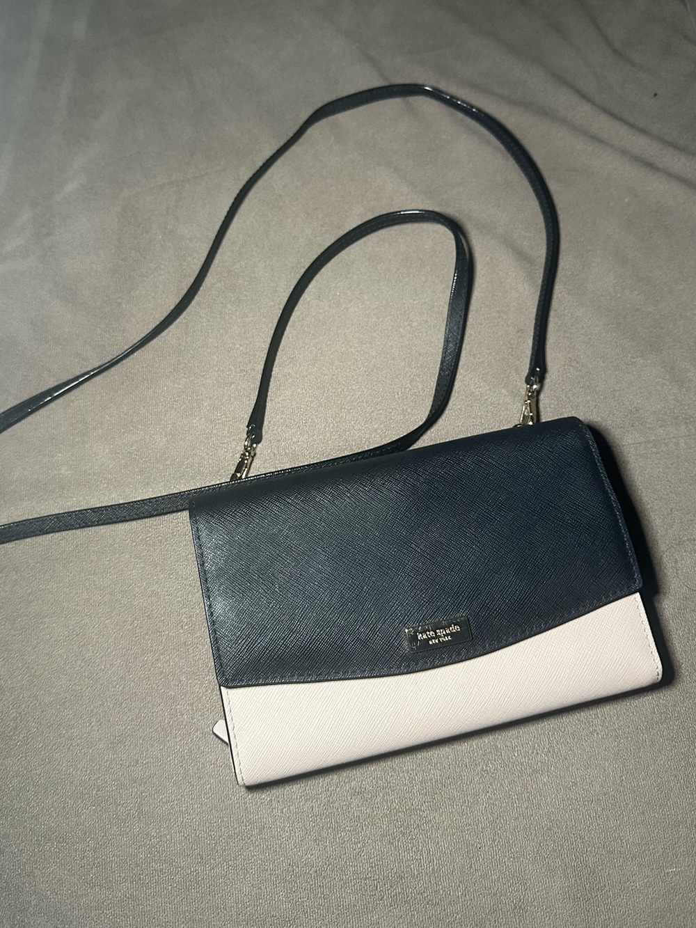 kate spade Black and Cream Two-Tone Crossbody Shoulder Bag